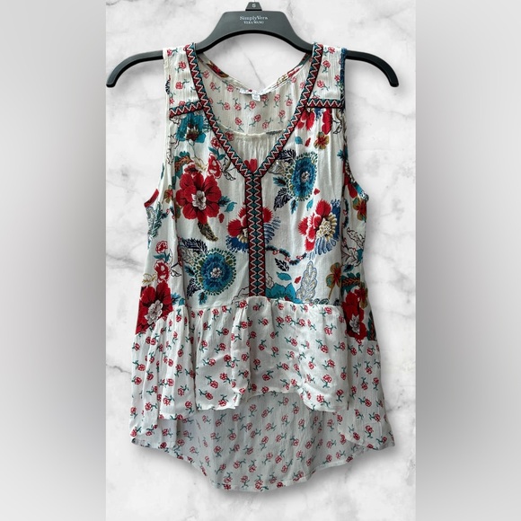 Patrons of Peace Tops - Anthropologie Vintage Floral Print High Low Boho Tank Size XS